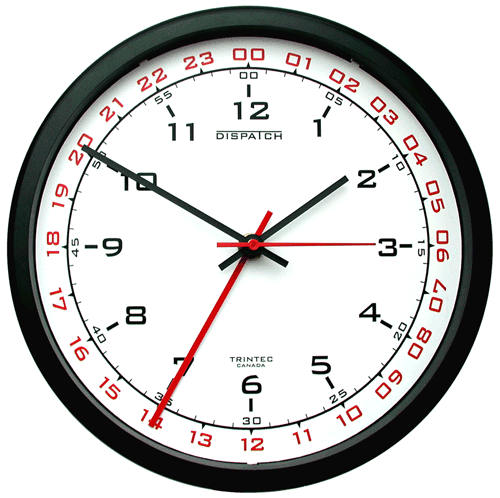 Trintec Massive 14" Antique Brass 12 24 Hour Clock World Time Global UTC 