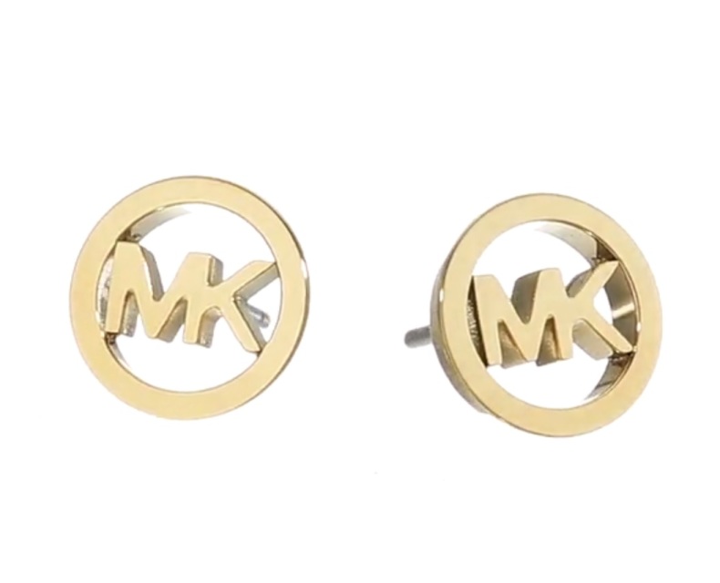 Michael Kors Round Gold Tone Logo Stud 