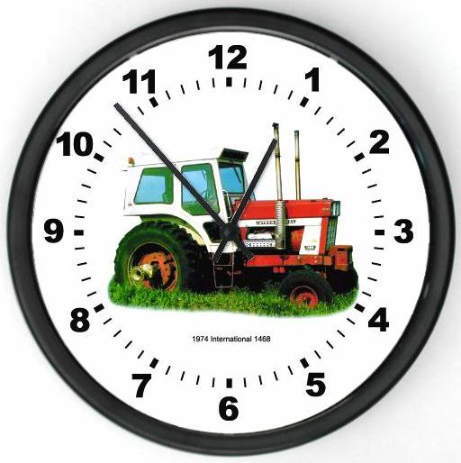 New 1974 International Harvester Model 1468 Tractor Wall CLOCK 10" Round 